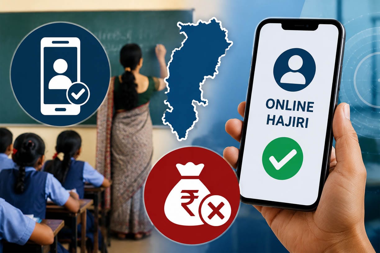 CG – शिक्षकों की अब नहीं चलेगी लेट-लतीफी ऑनलाइन हाजिरी अनिवार्य नहीं तो रुकेगा वेतन जानें पूरा मामला पढ़े पुरी ख़बर